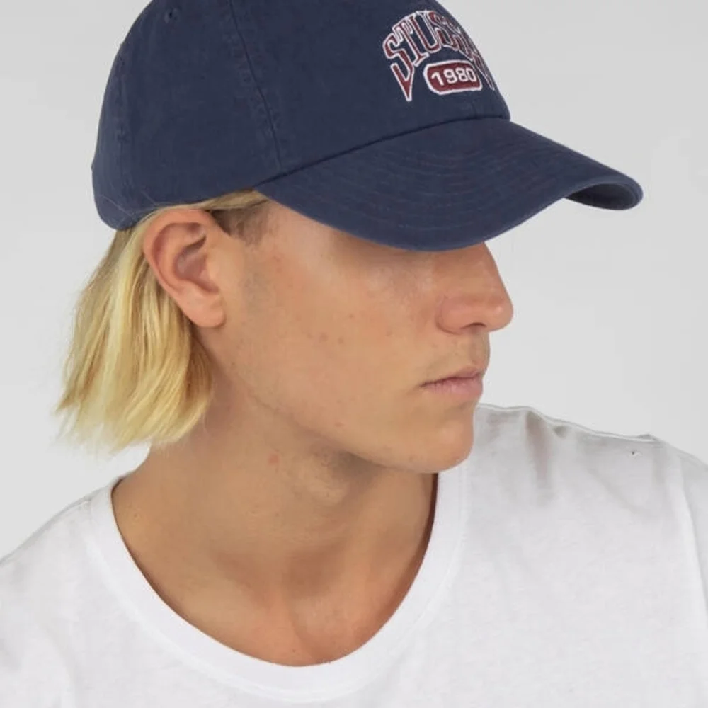 Navy Stüssy 1980 embroidered logo cap - Picture 2 of 9
